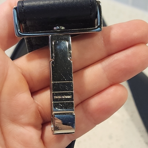 Auth! Dior Homme cowhide leather navy bag strap - Picture 7 of 14